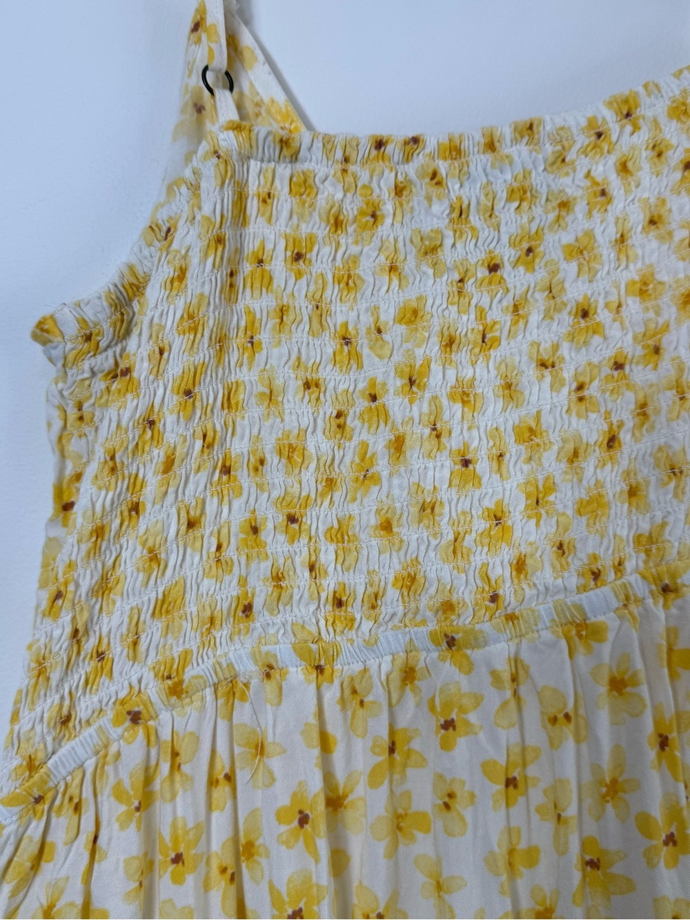 Mimi Chica Yellow Floral Tie Front Button Down Midi Dress Cottagecore Size L - Picture 6 of 7